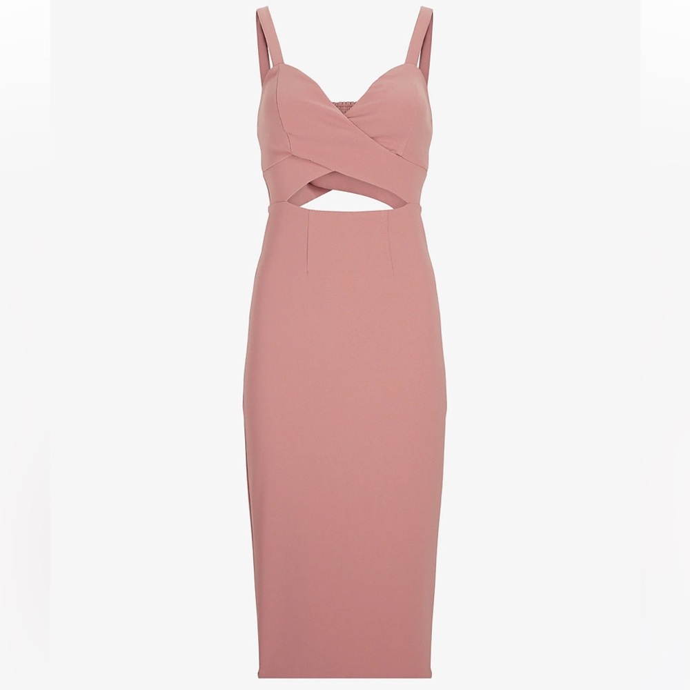 Express- sweetheart Neckline Cutout Midi